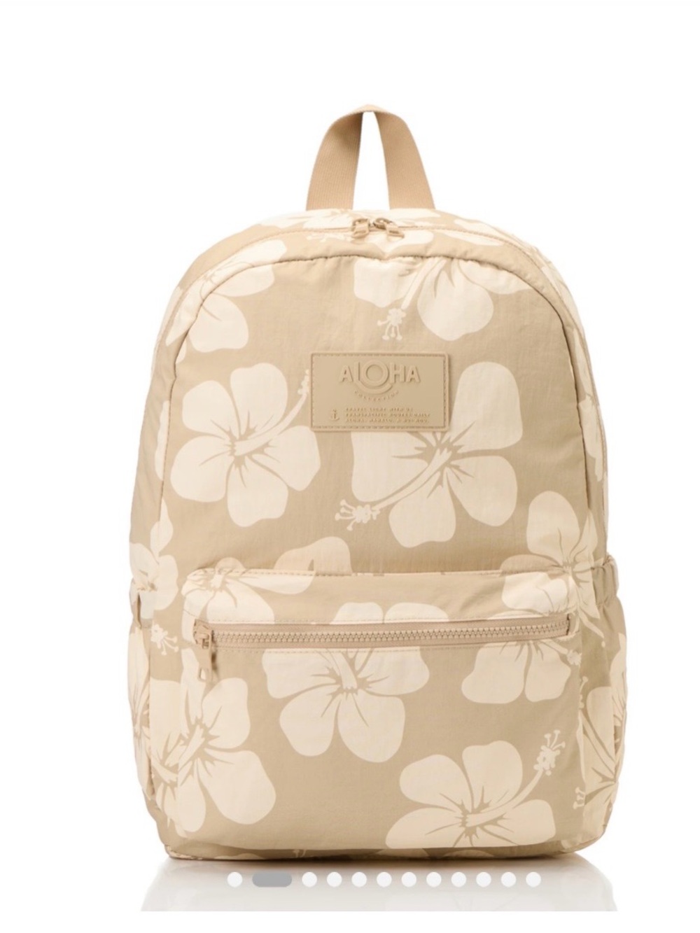 ALOHA COLLECTION Neutral Beige Floral Mini Backpack